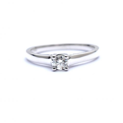 Годежен пръстен от бяло злато с диамант 0.17 ct