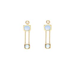 Yellow gold earrings with chalcedony 