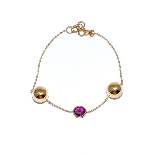 Yellow gold bracelet with amethyst