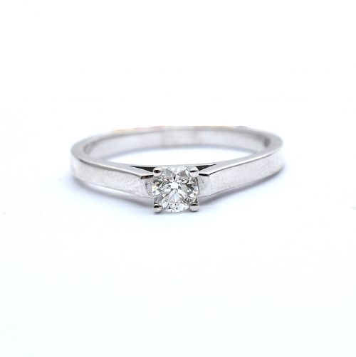Годежен пръстен от бяло злато с диамант 0.23 ct