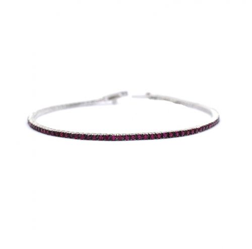 White gold tennis bracelet with ruby 1.98 ct