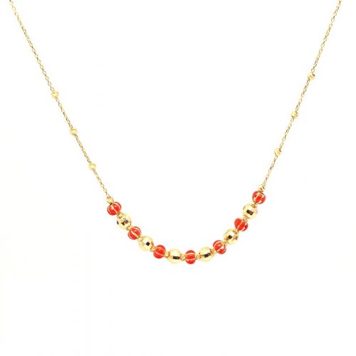 Yellow gold necklace with enamel