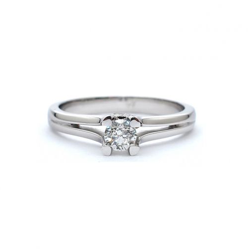 Годежен пръстен от бяло злато с диамант 0.34 ct