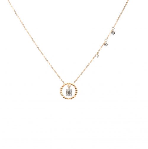 White and rose gold necklace with diamonds 0.23 ct