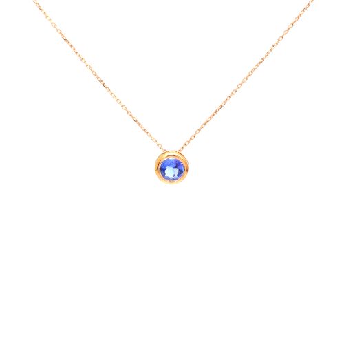 Rose gold necklace with  tanzanite 0.47 ct