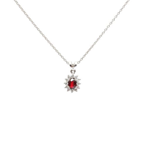 White gold necklace with diamonds 0.21 ct and ruby 0.46 ct