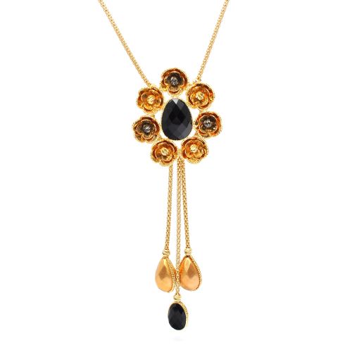 Yellow and black gold necklace 