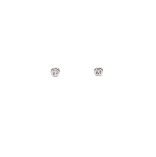 White gold earrings with diamonds 0.04 ct