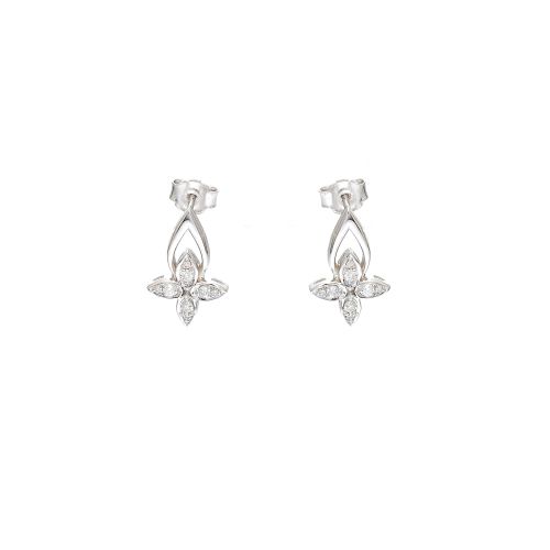 White gold earrings with diamonds 0.17 ct 