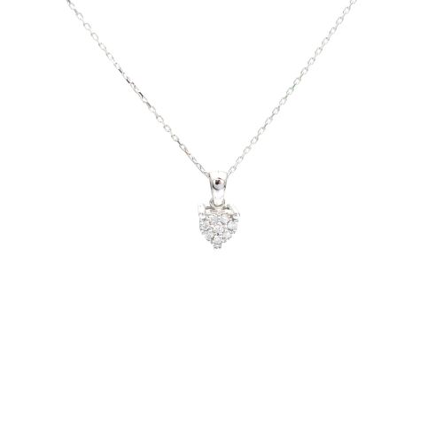 White gold necklace with diamonds 0.10 ct 
