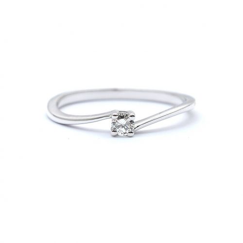 Годежен пръстен от бяло злато с диамант 0.20 ct