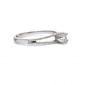 Годежен пръстен от бяло злато с диаманти 0.24 ct