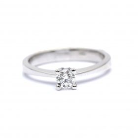 Годежен пръстен от бяло злато с диамант 0.24 ct