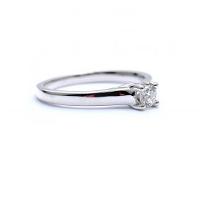 Годежен пръстен от бяло злато с диамант 0.22 ct