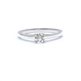 Годежен пръстен от бяло злато с диамант 0.26 ct