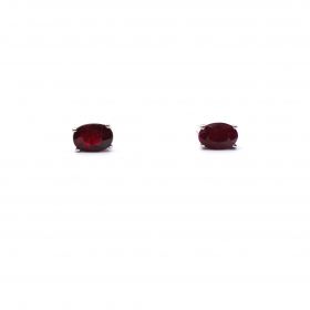 White gold earrings with ruby 1.30 ct