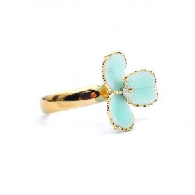 Yellow gold flower ring 