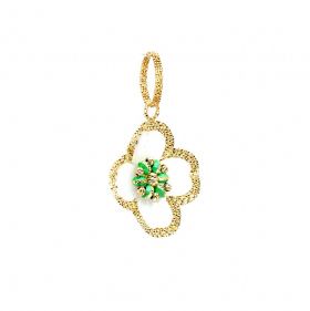 Yellow and green gold flower pendant