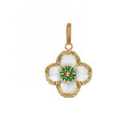 Yellow and green gold flower pendant