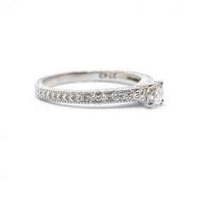 Годежен пръстен  от бяло злато с диаманти 0.51 ct 