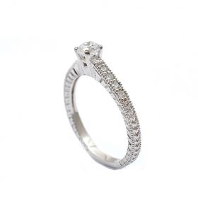 Годежен пръстен  от бяло злато с диаманти 0.51 ct 