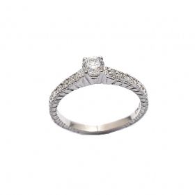 White gold engagement ring with diamond 0.51 ct