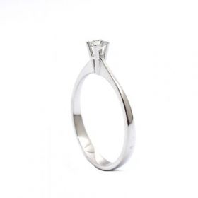 Годежен пръстен  от бяло злато с диамант 0.09 ct 