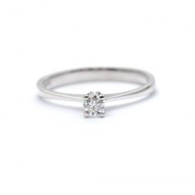 Годежен пръстен  от бяло злато с диамант 0.09 ct 
