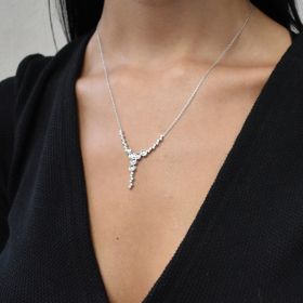 White gold necklace with diamonds 0.50 ct