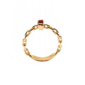 Yellow gold  ring with garnet