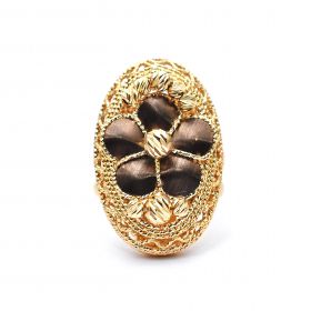 Yellow and brown gold ring