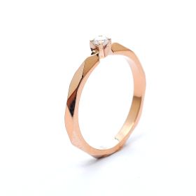 Rose gold engagement ring with diamond 0.11 ct