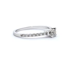 Годежен пръстен от бяло злато с диаманти 0.37 ct