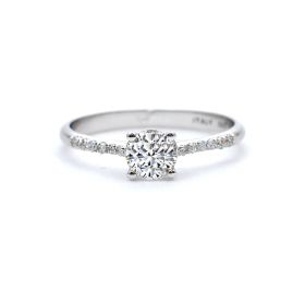 Годежен пръстен от бяло злато с диамант 0.59 ct