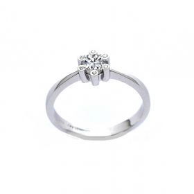 Годежен пръстен от бяло злато с диаманти 0.30 ct