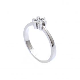 Годежен пръстен от бяло злато с диаманти 0.30 ct