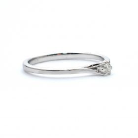 Годежен пръстен от бяло злато с диамант 0.05 ct