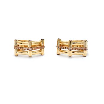 Yellow gold earrings with yellow topaz