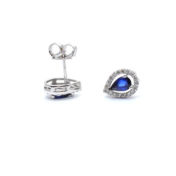 White gold earrings with diamonds 0.26 ct and sapphyre 0.78 ct