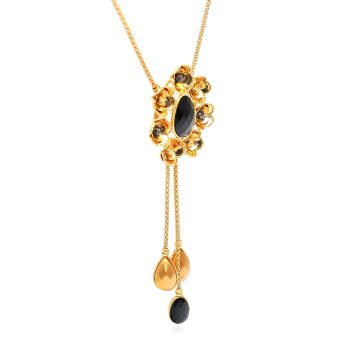 Yellow and black gold necklace 