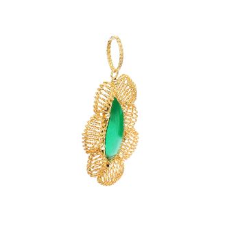 Yellow and green 14 carat  gold pendant