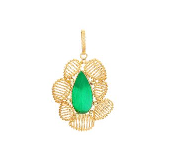 Yellow and green 14 carat  gold pendant