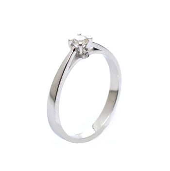 Годежен пръстен от бяло злато с диамант 0.17 ct