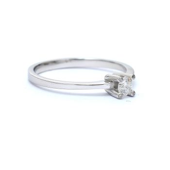 Годежен пръстен от бяло злато с диамант 0.09 ct
