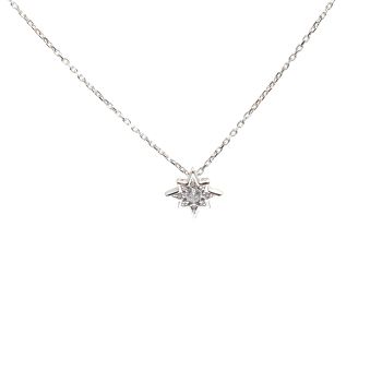 White gold necklace with zircons