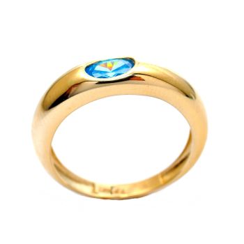 Gold ring with blue topaz 