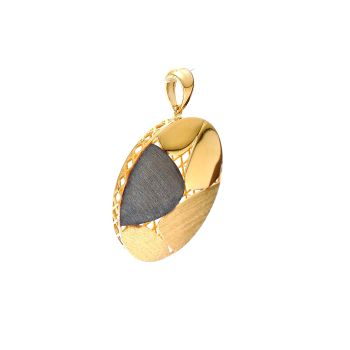 Yellow and black gold pendant