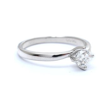 Годежен пръстен от 18К бяло злато с диамант 0.32 ct