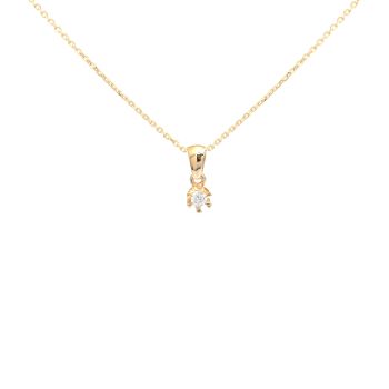 Yellow gold necklace with diamonds 0.07 ct