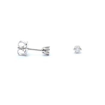 White gold earrings with diamonds 0.13 ct
